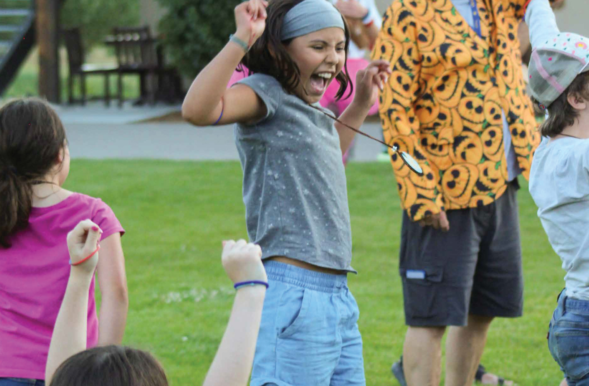 Girl celebrating with her friends.