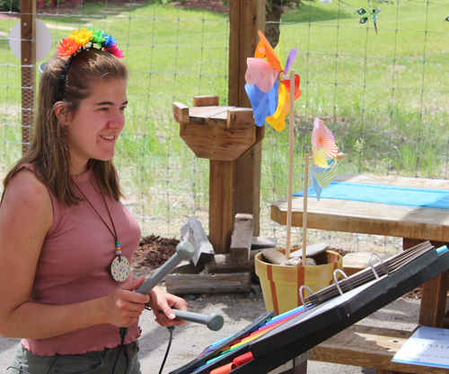 Lilly at Lilly's Garden playing sound machine