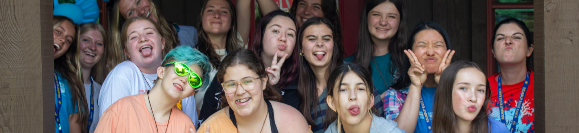 campers with cabin leader