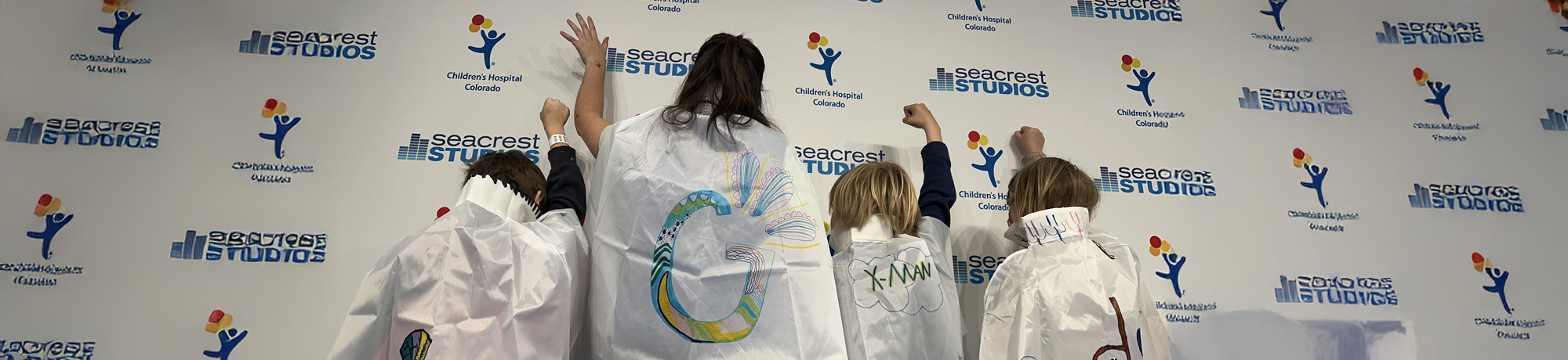 campers at Seacrest Studios being superheroes