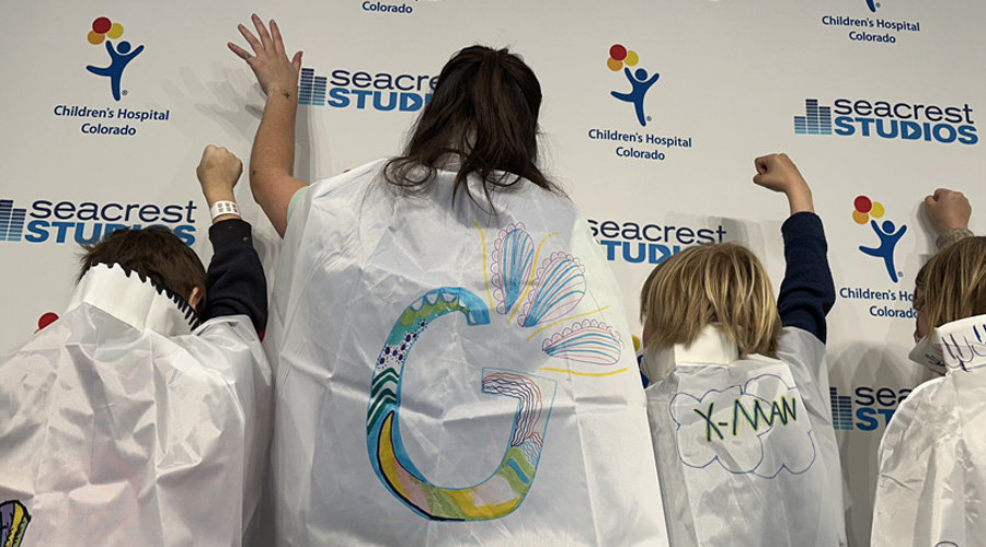 campers at Seacrest Studios being superheroes