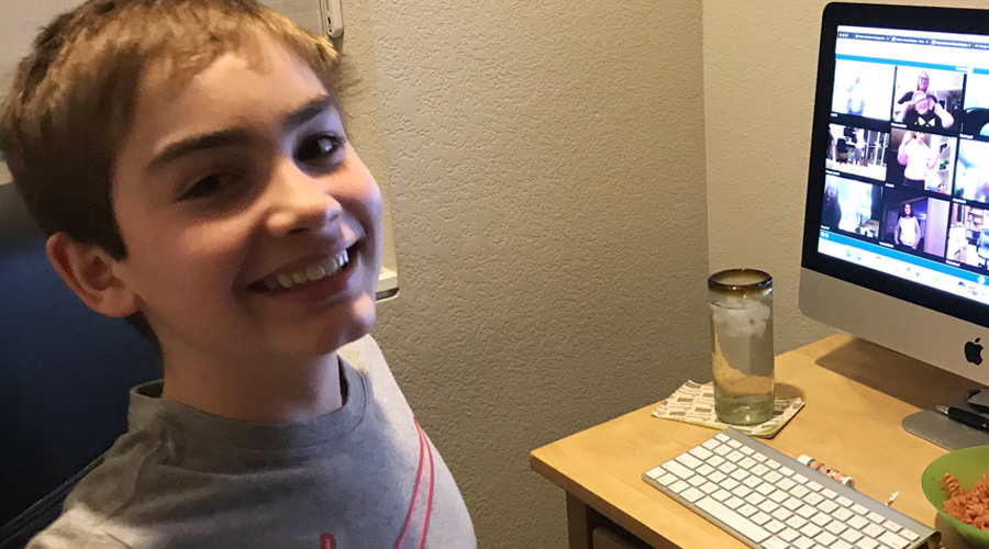 camper participating on camp online